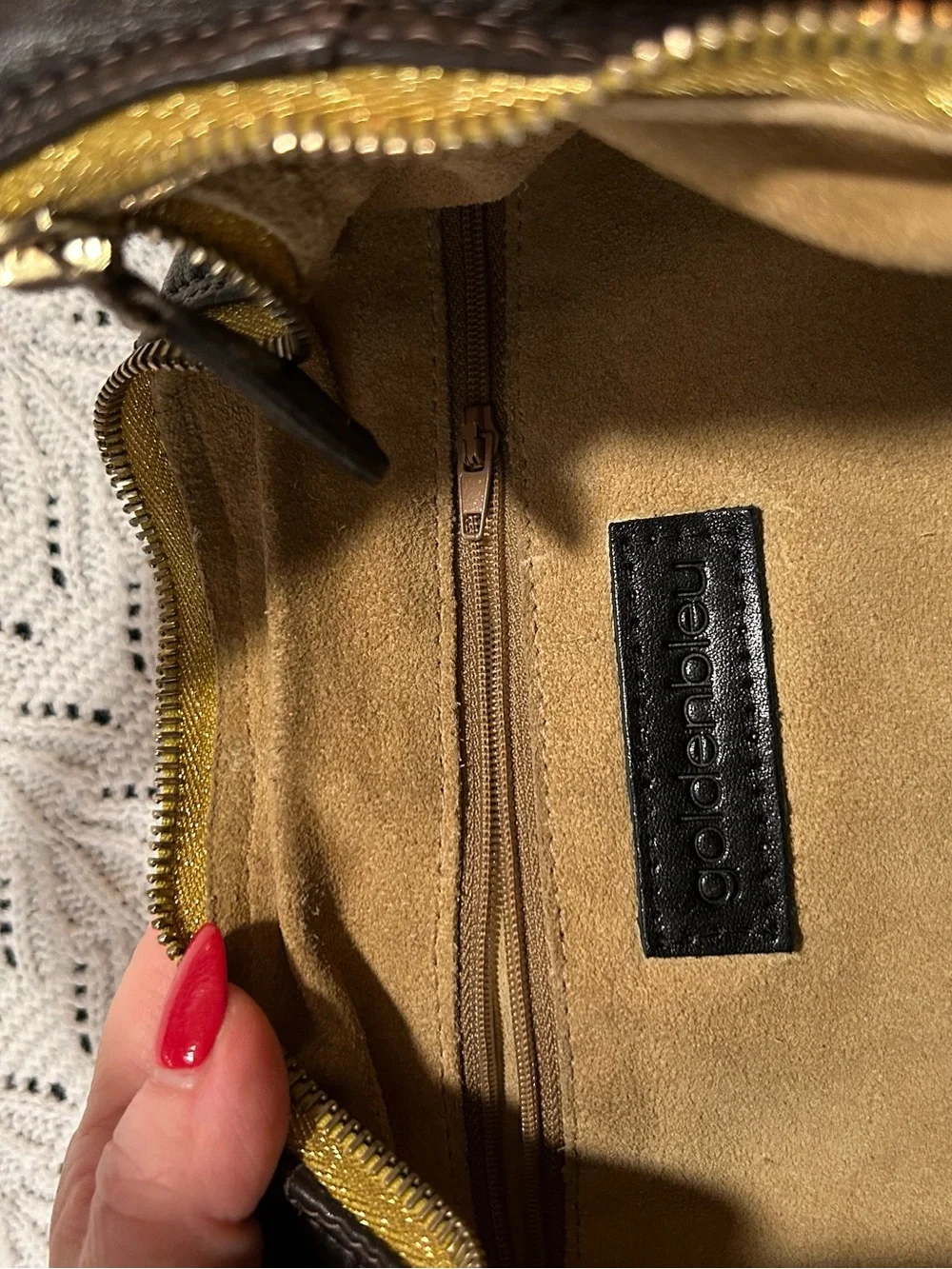 Vintage Goldenbleu Dark Brown Studded Hobo  Leather Shoulder Bag - Very Soft